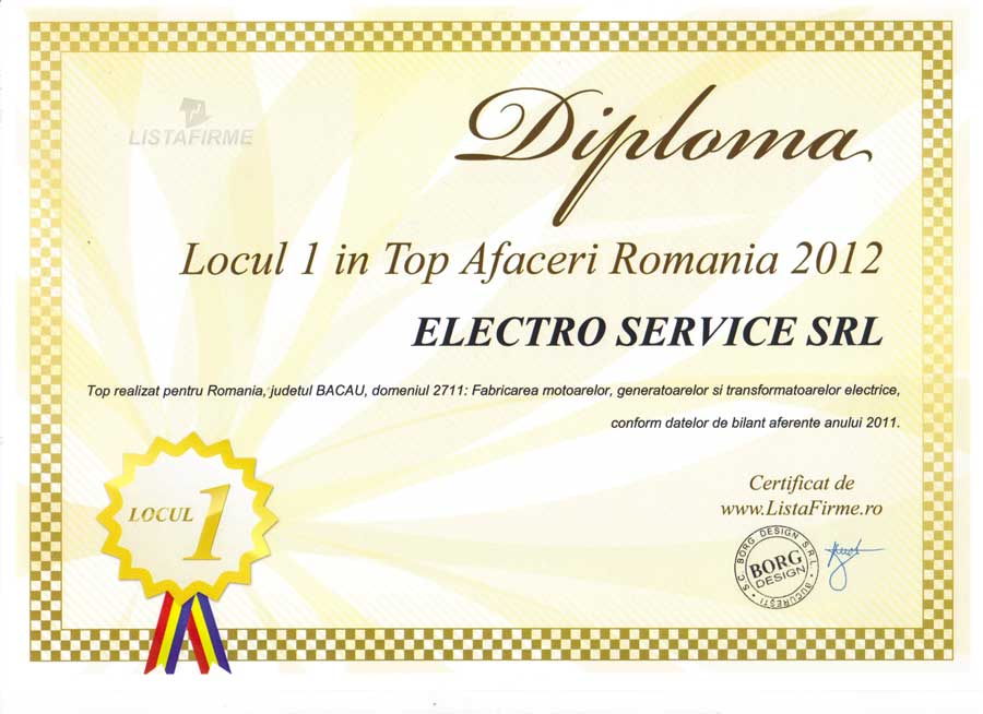 Diploma Top Afaceri 2012